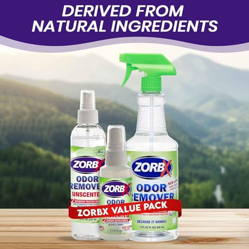 ZORBX Unscented Odor Eliminator Spray - Powerful Formula