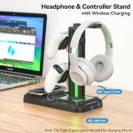 KDD Gaming Headphone and Controller Stand with Charger