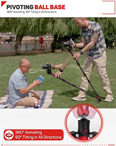 Carbon Fiber Camera Monopod with Base Tripod Compatibility