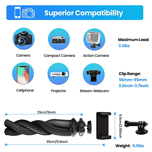 Flexible tripod for phones and cameras