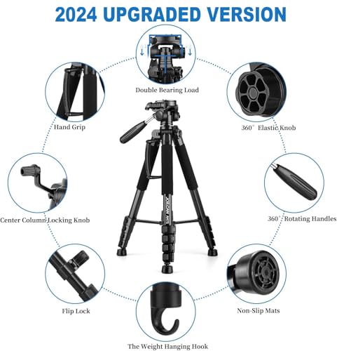JOILCAN 74" Heavy Duty Camera Tripod Stand