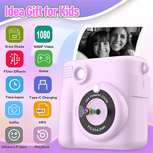 ESOXOFFORE Kids Instant Print Camera - Purple