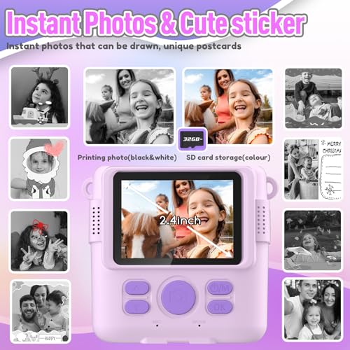 ESOXOFFORE Kids Instant Print Camera - Purple