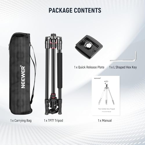 NEEWER 77" Aluminum Tripod Monopod for DSLR/Phone