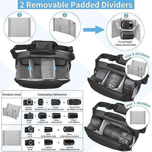 TAAOKA Waterproof Camera Sling Bag with Tripod
