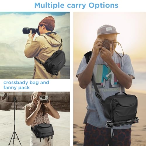 TAAOKA Waterproof Camera Sling Bag with Tripod