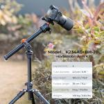 K&F Concept 76" Lightweight Multi-Angle Camera Tripod
