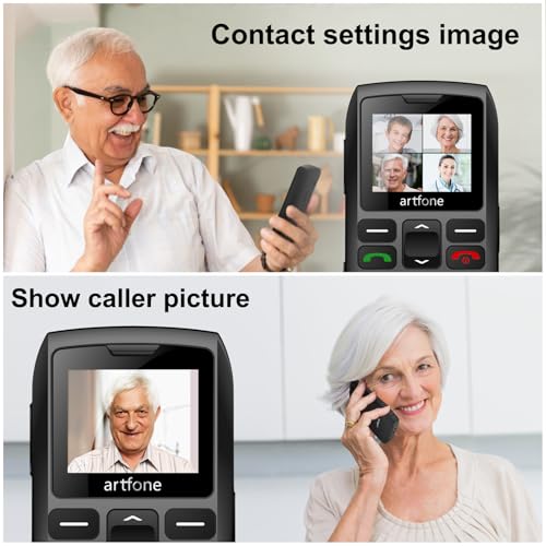 artfone Flagship Store 4G Volte Big Button Phones for Seniors, Unlocked Phones with Time Reporting, Clear Sound, SOS Button, Convenient USB-C & Charging Dock, Large Buttons, Black