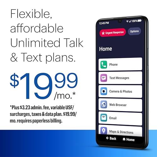 LIVELY Jitterbug Smart4 Smartphone for Seniors - Cell Phone for Seniors - Not Compatible with Other Wireless Carriers - Must Be Activated Phone Plan