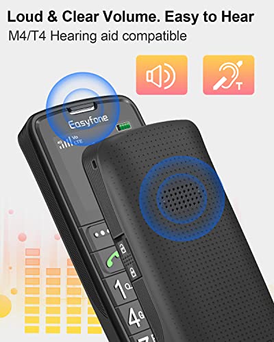 Easyfone Prime-A6 4G Unlocked Feature Cell Phone, Easy-to-Use Clear Sound GSM Dumbphone with an Easy Charging Dock