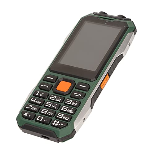 2G Seniors Cell Phone, Feature Phone Unlocked Rugged Phone, Dual SIM, 6800mAh Long Battery Life, 2.4in HD Screen, LED Flashlight, Big Button Loud Speaker, Cell Phone for Outdoor Hiking Travel(Green)