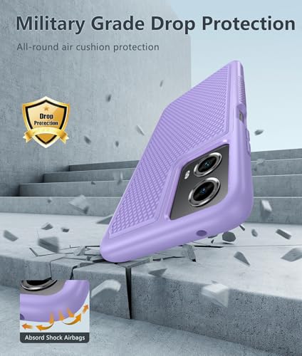 FNTCASE for Motorola Moto G-5G-2024 Case: Dual Layer Heavy Duty Cell Phone Protective Cover Shockproof Rugged with Non-Slip Textured - Military Drop Protection Bumper Tough Case (Light Purple)