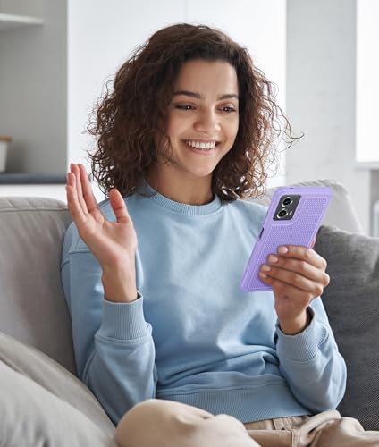 FNTCASE for Motorola Moto G-5G-2024 Case: Dual Layer Heavy Duty Cell Phone Protective Cover Shockproof Rugged with Non-Slip Textured - Military Drop Protection Bumper Tough Case (Light Purple)