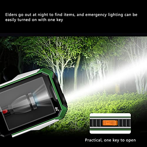 2G Seniors Cell Phone, Feature Phone Unlocked Rugged Phone, Dual SIM, 6800mAh Long Battery Life, 2.4in HD Screen, LED Flashlight, Big Button Loud Speaker, Cell Phone for Outdoor Hiking Travel(Green)