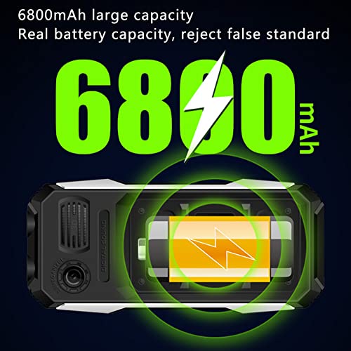 2G Seniors Cell Phone, Feature Phone Unlocked Rugged Phone, Dual SIM, 6800mAh Long Battery Life, 2.4in HD Screen, LED Flashlight, Big Button Loud Speaker, Cell Phone for Outdoor Hiking Travel(Green)