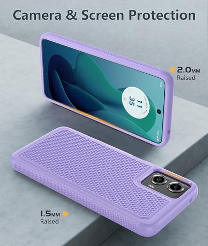 FNTCASE for Motorola Moto G-5G-2024 Case: Dual Layer Heavy Duty Cell Phone Protective Cover Shockproof Rugged with Non-Slip Textured - Military Drop Protection Bumper Tough Case (Light Purple)