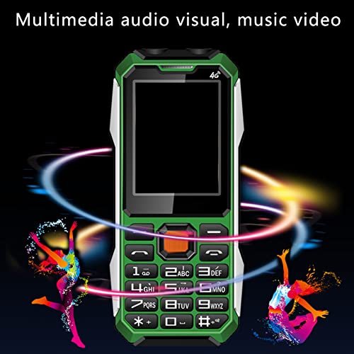 2G Seniors Cell Phone, Feature Phone Unlocked Rugged Phone, Dual SIM, 6800mAh Long Battery Life, 2.4in HD Screen, LED Flashlight, Big Button Loud Speaker, Cell Phone for Outdoor Hiking Travel(Green)