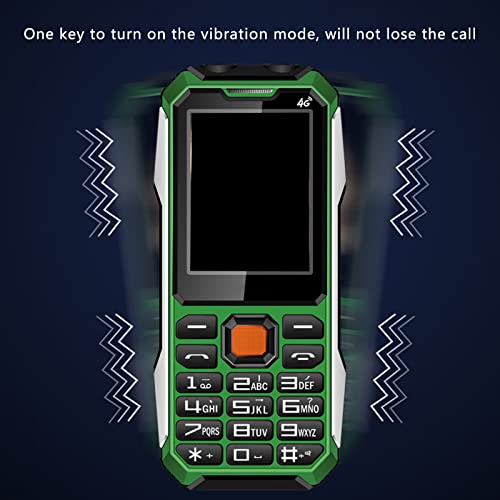 2G Seniors Cell Phone, Feature Phone Unlocked Rugged Phone, Dual SIM, 6800mAh Long Battery Life, 2.4in HD Screen, LED Flashlight, Big Button Loud Speaker, Cell Phone for Outdoor Hiking Travel(Green)