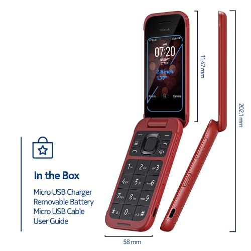 Nokia 2780 Flip | Unlocked | Verizon, AT&T, T-Mobile | Red