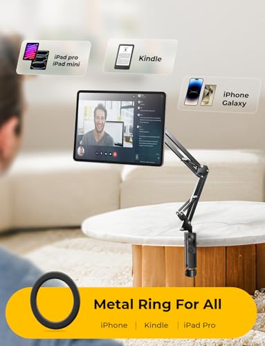 LISEN Gooseneck Phone Holder for Bed iPhone Holder for Desk, for iPhone 16 Magsafe Stand Magnetic Phone Stand for Bed Adjustable for iPhone Accessories Overhead Phone Mount for iPhone 16 Pro Max iPad