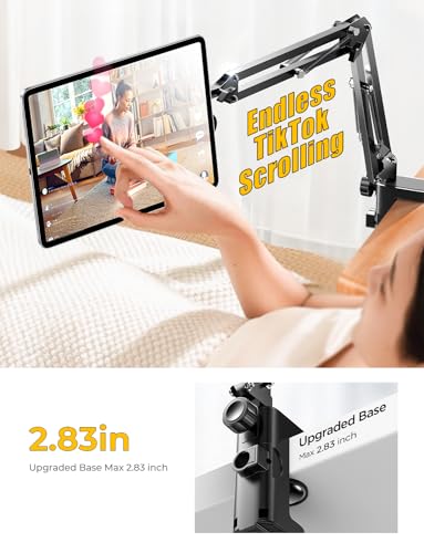 LISEN Gooseneck Phone Holder for Bed iPhone Holder for Desk, for iPhone 16 Magsafe Stand Magnetic Phone Stand for Bed Adjustable for iPhone Accessories Overhead Phone Mount for iPhone 16 Pro Max iPad