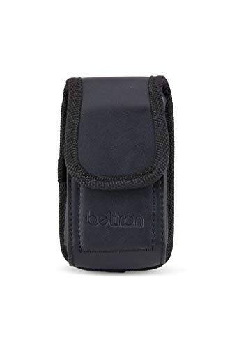 BELTRON Vertical Leather Case for CAT S22 Flip Phone/Sonim XP3 Plus XP3900 Flip Phone, Features: Heavy Duty Belt Loop, Metal Belt Clip & Dual Magnet Closure