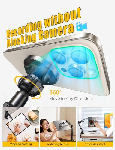 LISEN Gooseneck Phone Holder for Bed iPhone Holder for Desk, for iPhone 16 Magsafe Stand Magnetic Phone Stand for Bed Adjustable for iPhone Accessories Overhead Phone Mount for iPhone 16 Pro Max iPad