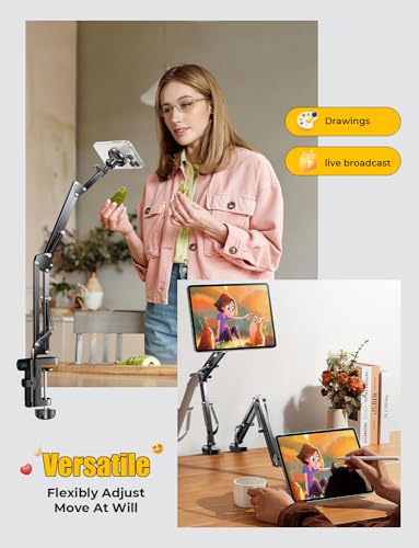 LISEN Gooseneck Phone Holder for Bed iPhone Holder for Desk, for iPhone 16 Magsafe Stand Magnetic Phone Stand for Bed Adjustable for iPhone Accessories Overhead Phone Mount for iPhone 16 Pro Max iPad