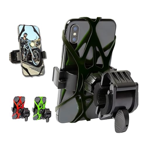 Universal Bike Phone Holder Handlebar - Premium Bicycle Phone Holder for Bike Accessories - Compatible Phone Holder for Motorcycle - Stable Bicycle Phone Mount - Bike Cell Phone Holder (3 Color Bands)