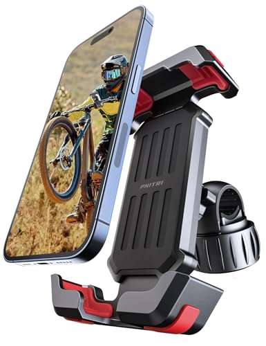 Bike Cell Phone Holder, Bike Handlebar Phone Mount [2024 Upgraded 3S Quick Install] Motorcycle Phone Mount, for iPhone Bike Mount, Bicycle Phone Mount Handlebar Fit For EBike, Scooter,Bike Accessories