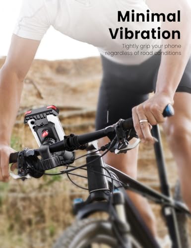 Bike Cell Phone Holder, Bike Handlebar Phone Mount [2024 Upgraded 3S Quick Install] Motorcycle Phone Mount, for iPhone Bike Mount, Bicycle Phone Mount Handlebar Fit For EBike, Scooter,Bike Accessories