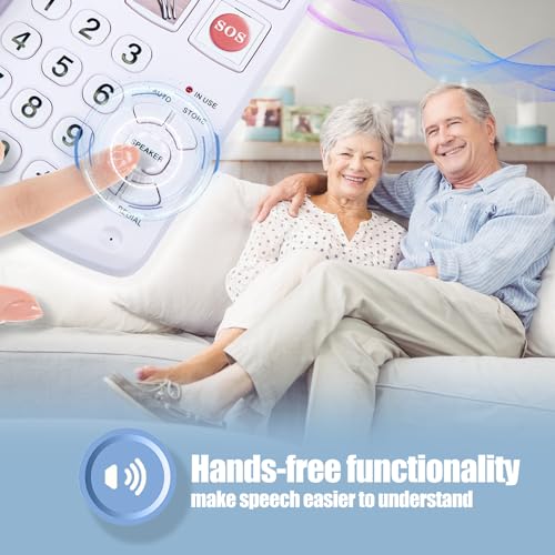 Excelltel Big Button Phone for Seniors, Corded Landline Telephone with Handsfree Function and 9 Groups of Memory, One-Touch Dialling,Suitable People with Vision Disorders/Hearing Damage (EX-LD-858HF)