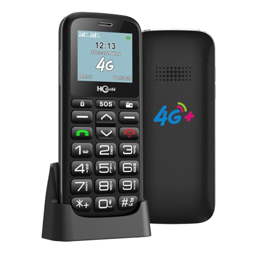 SilisoundTek 4G-LTE Unlocked Cell Phones for Seniors, Big Button Cell Phones for Elderly, Basic Feature Mobile Phone with SOS Button,Type-C with Charging Dock,Large Capacity Battery,Dual-SIM