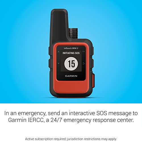Garmin inReach Mini 2, Lightweight and Compact Satellite Communicator, Hiking Handheld, Orange - 010-02602-00