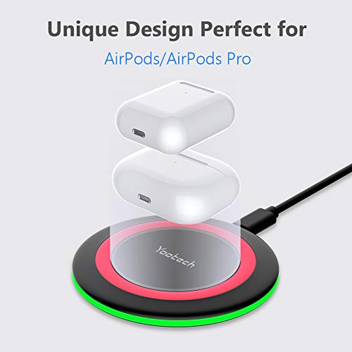 Yootech Wireless Charger,10W Max Fast Wireless Charging Pad Compatible with iPhone 16/16 Plus/16 Pro Max/15/14/13/SE 2022/12/11/X/8,Samsung Galaxy S22/S21/S20,for AirPods Pro 2(No AC Adapter)