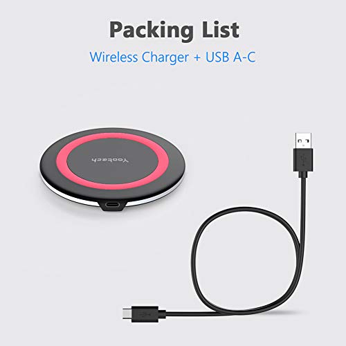Yootech Wireless Charger,10W Max Fast Wireless Charging Pad Compatible with iPhone 16/16 Plus/16 Pro Max/15/14/13/SE 2022/12/11/X/8,Samsung Galaxy S22/S21/S20,for AirPods Pro 2(No AC Adapter)