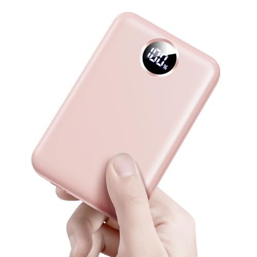 Portable Charger 40000mAh Power Bank,Fast Charging Battery Pack,USB-C supports up to Android-22.5W/iOS-20W Output,LED Display Portable Phone Charger for iPhone 15/14/13 Series, Samsung Google (Pink)