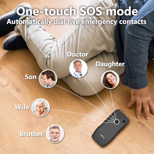 artfone Flagship Store 4G Volte Big Button Phones for Seniors, Unlocked Phones with Time Reporting, Clear Sound, SOS Button, Convenient USB-C & Charging Dock, Large Buttons, Black