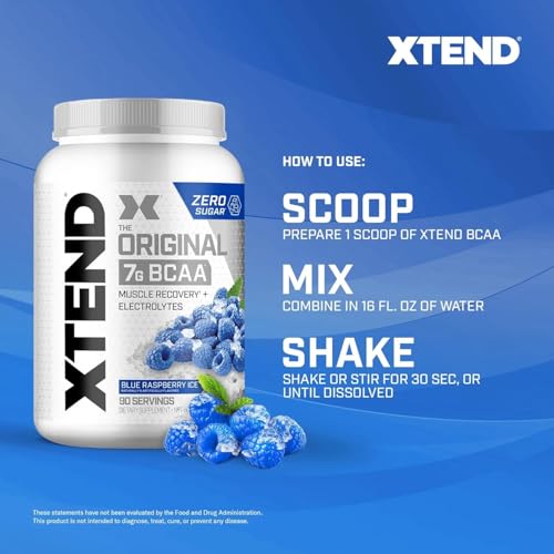 Scivation Xtend Original BCAA, Blue Raspberry Ice, 90 Servings, 1260 gm
