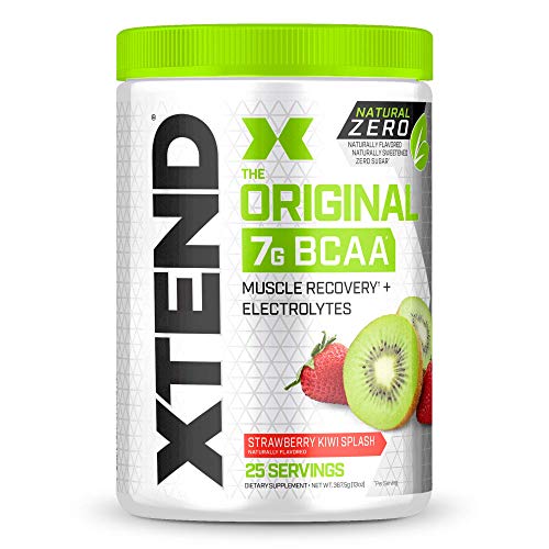 XTEND Natural Zero BCAA Powder Strawberry Kiwi Splash | Free of Artificial Sweeteners, Flavors, and Chemical Dyes | Post Workout Drink with Amino Acids | 7g BCAAs for Men & Women | 25 Servings