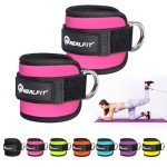 NEALFIT Ankle Strap for Cable Machine, Gym Ankle Cuff for Kickbacks, Leg Extensions, Glute Workouts, Booty Hip Abductors Exercise for Women and Men (Pink, Pair)