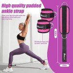 NEALFIT Ankle Strap for Cable Machine, Gym Ankle Cuff for Kickbacks, Leg Extensions, Glute Workouts, Booty Hip Abductors Exercise for Women and Men (Pink, Pair)