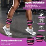 NEALFIT Ankle Strap for Cable Machine, Gym Ankle Cuff for Kickbacks, Leg Extensions, Glute Workouts, Booty Hip Abductors Exercise for Women and Men (Pink, Pair)