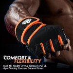 HTZPLOO Workout Gloves Gym Gloves Weight Lifting Gloves for Men Women with Full Palm Pad,Strong Wrist Wraps Support,Enhanced Grip,for Fitness,Training,Weightlifting,Exercise (Black&Orange, Large)