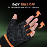 HTZPLOO Workout Gloves Gym Gloves Weight Lifting Gloves for Men Women with Full Palm Pad,Strong Wrist Wraps Support,Enhanced Grip,for Fitness,Training,Weightlifting,Exercise (Black&Orange, Large)