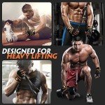 HTZPLOO Workout Gloves Gym Gloves Weight Lifting Gloves for Men Women with Full Palm Pad,Strong Wrist Wraps Support,Enhanced Grip,for Fitness,Training,Weightlifting,Exercise (Black&Orange, Large)