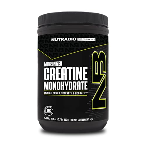 NutraBio Creatine Monohydrate Supplement, Unflavored, (300 g) - Supports Muscle Energy, Recovery, and Strength - HPLC Tested Pure Grade Creatine Supplement