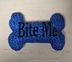 Handmade Blue Cheetah Bone Dog Toy