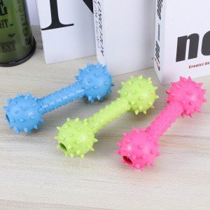 3-Pack Puppy Chew Dumbbell Toys in Yellow