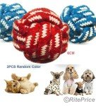 Cotton Dog Rope Ball Toys - 3 Pack